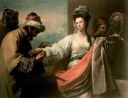 Benjamin West Isaac's servant trying the bracelet on Rebecca's arm Spain oil painting artist